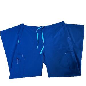 Carhartt Women's Force Cross-Flex Utility Boot Cut Cargo Scrub Pants Blue LP